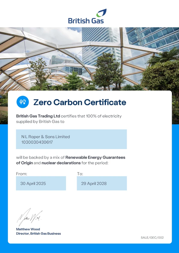 Zero Carbon Certificate